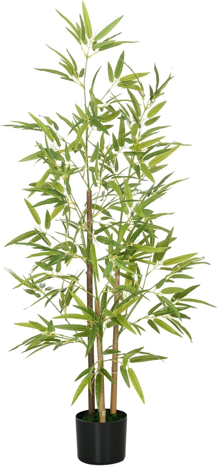 120cm Artificial Bamboo Tree in Weighted Pot Lifelike Indoor Home Garden Decor