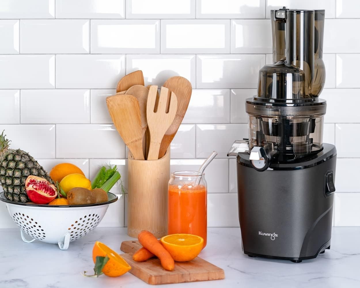 Cold Press Slow Juicer Auto Cutting Dual Feed Chute High Yield Quiet
