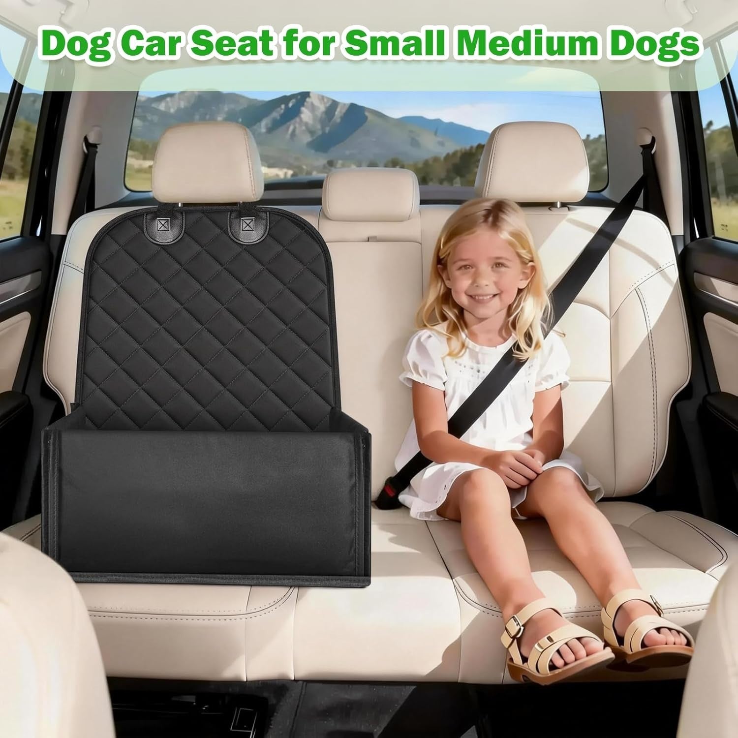 2 in 1 Dog Car Seat Waterproof Booster Travel Bed Safety Basket