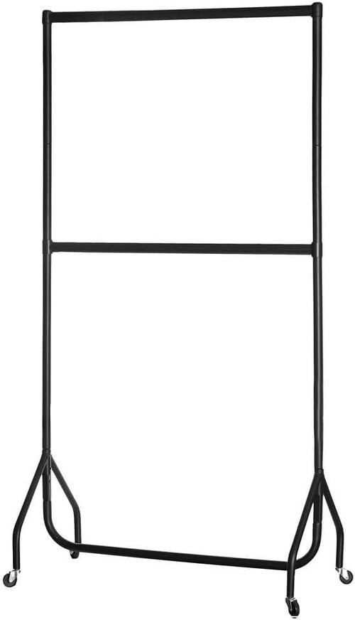 Two Tier Clothes Rail Black Heavy Duty (3ft wide)