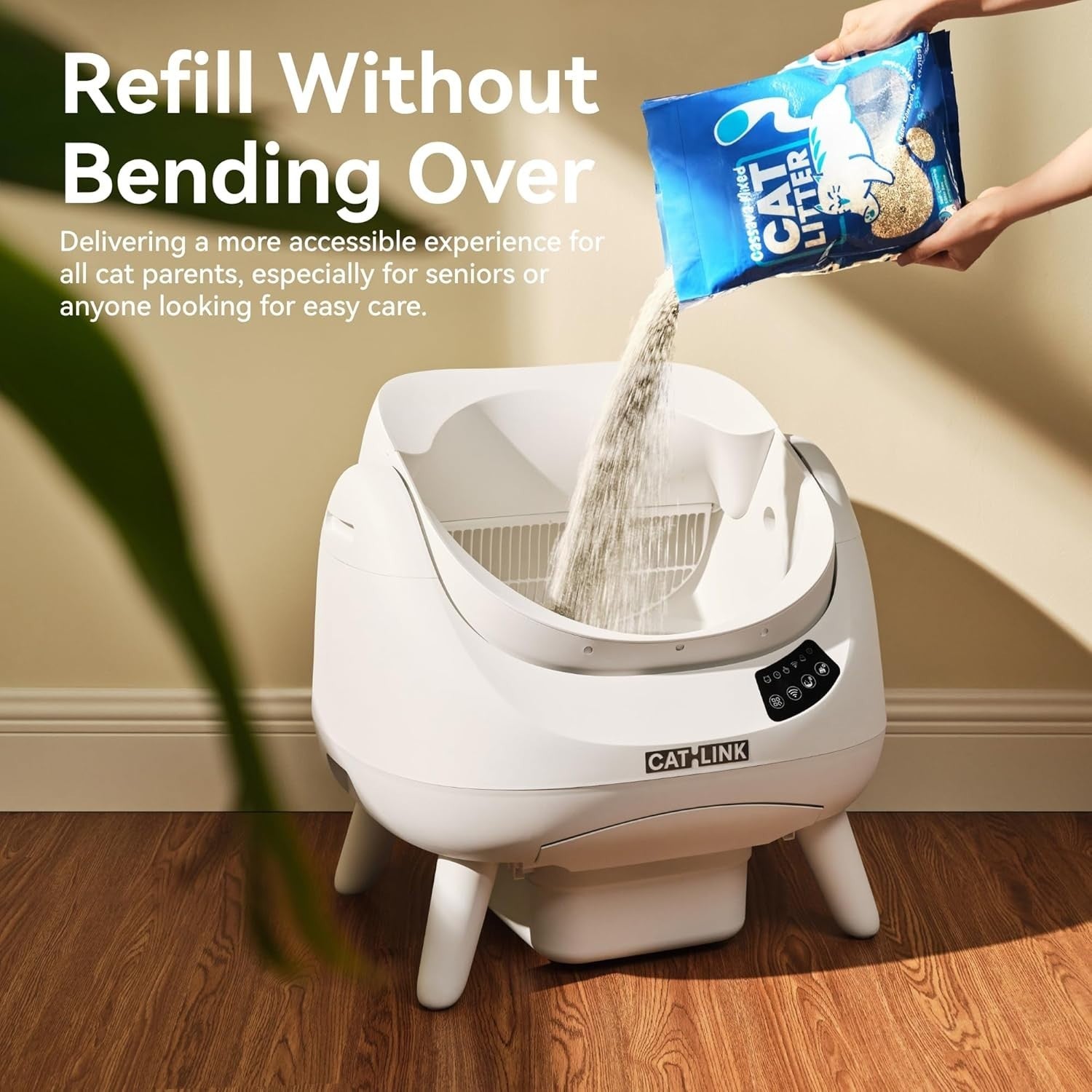 Self Cleaning Cat Litter Box APP Control Health Monitor Open Top XL