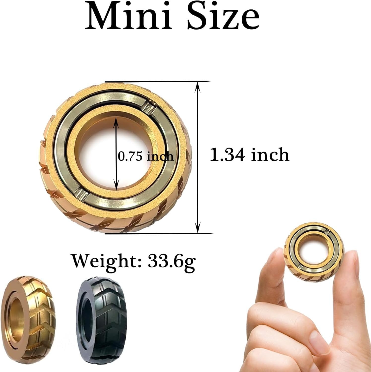 Magnetic Fidget Ring Metal Slider Stress Relief Focus Toy Pocket EDC