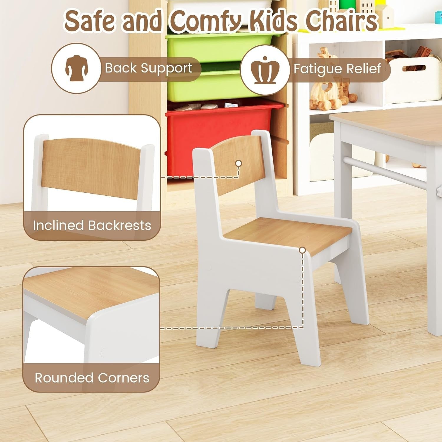 Kids Art Table & Chairs Set with Paper Roll + Storage – Drawing & Craft