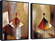 Wieco Art Ballet Dancers 2-Piece Black Framed Abstract Canvas Paintings