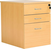 Oak Mobile Filing Cabinet 3 Drawer Lockable Under Desk A4