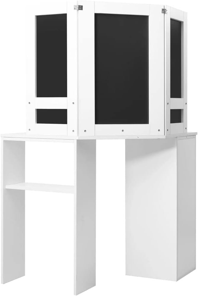 Modern White Dressing Table Desk Vanity Mirror LED Lights Lockable