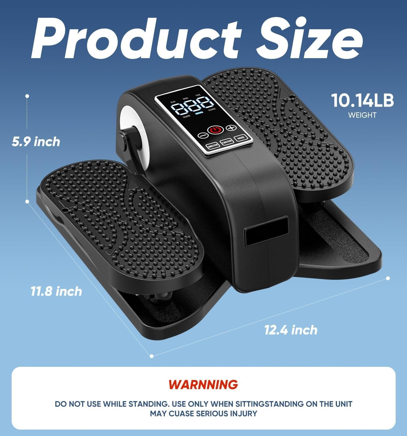 Under Desk Elliptical Pedal Exerciser Quiet Motorised Leg Trainer 12 Speed