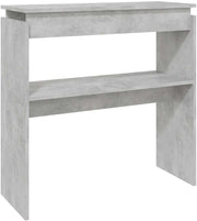 Compact Concrete Grey Console Table with Storage Shelf, 80x30x80cm