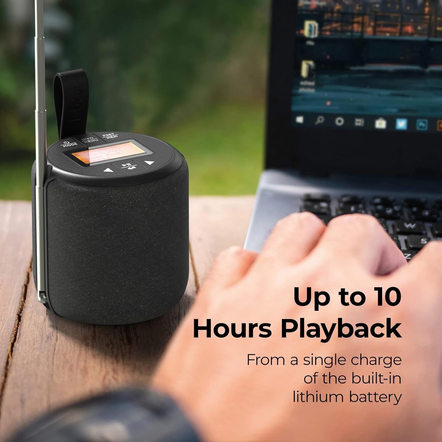 Portable DAB/DAB+ FM Radio Bluetooth 5W Speaker IPX4 Splashproof
