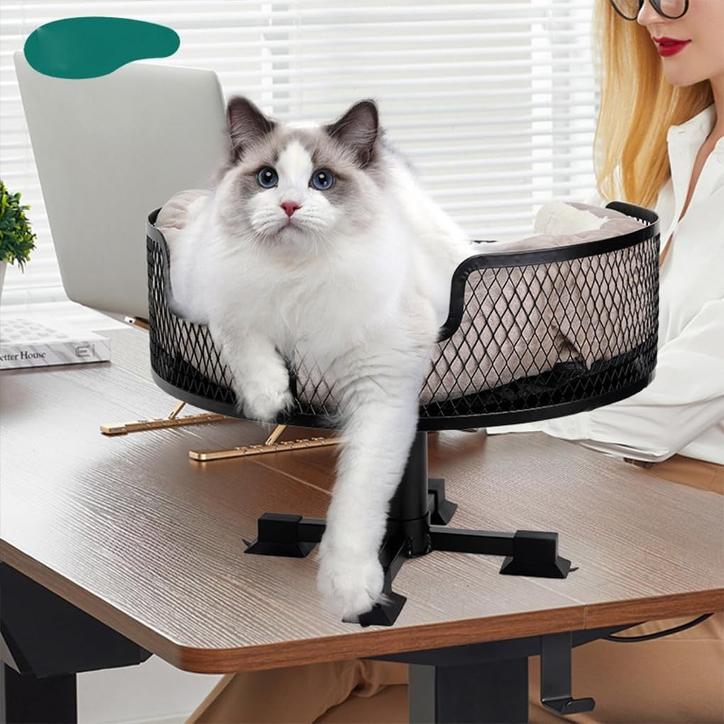 Desk Mounted Cat Bed Hammock Cat Perch Workspace Sleeping Nest Cozy