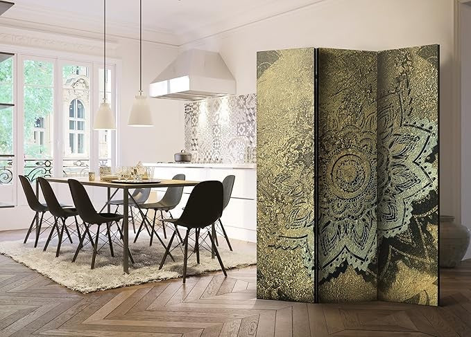Mandala Abstract Room Divider 135x172cm Folding Privacy Screen 3 Panel