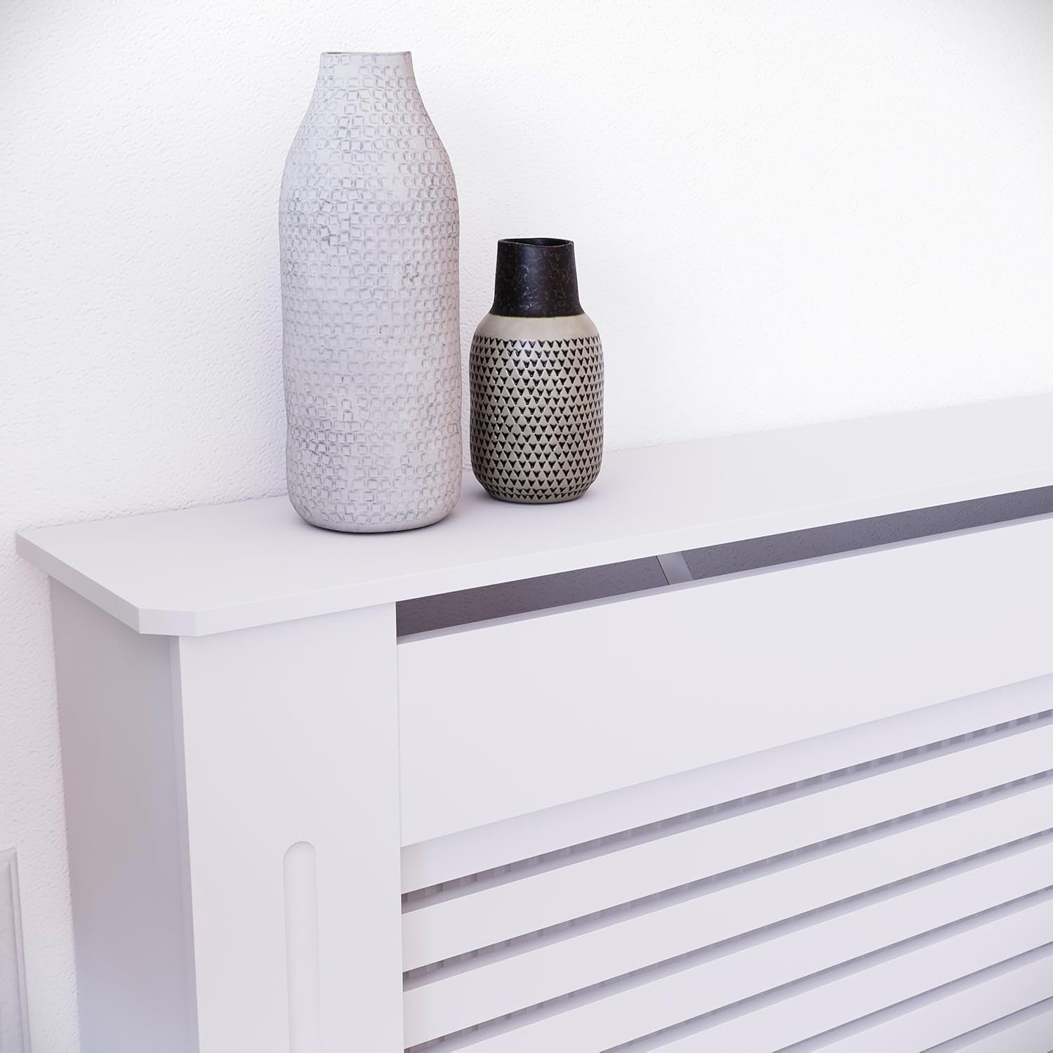 Extra Large White Radiator Cover 172cm Modern MDF Heating Cabinet with Shelf