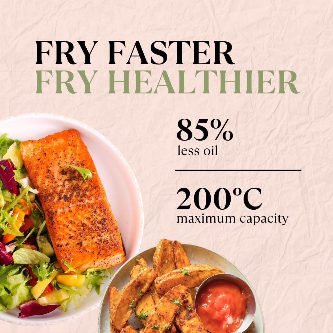 5.5L Compact Low-Wattage Air Fryer | Rapid Crisp Cooking |Multi Cooker Non-Toxic