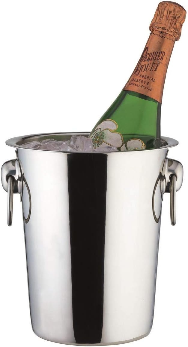 Wine Champagne Cooler Ice Bucket Stainless Steel Mirror Finish Handles