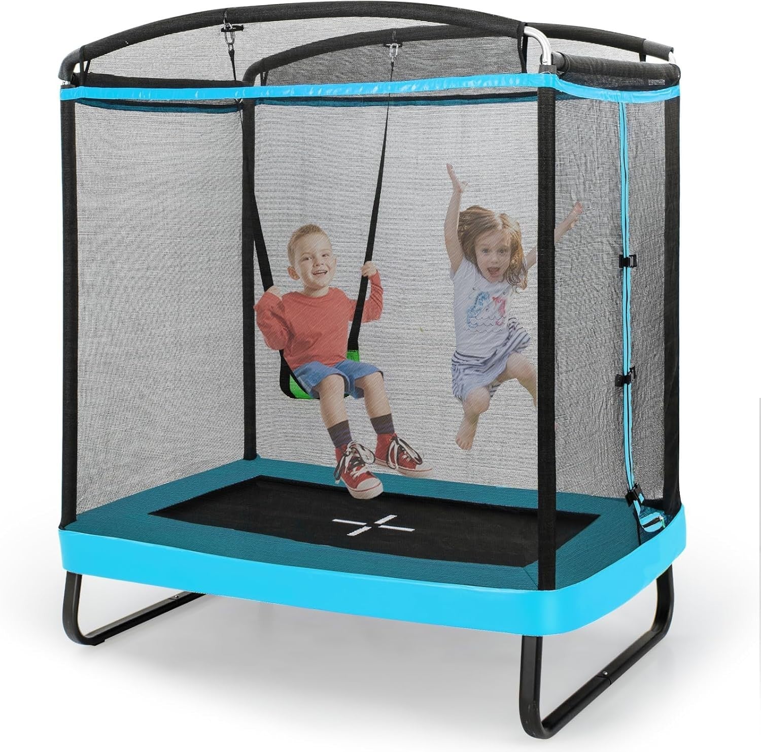 6FT Kids Trampoline with Swing 2-in-1 Outdoor Jumping Fitness Set