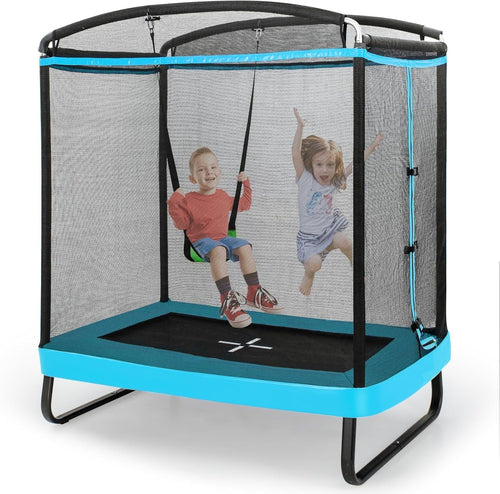 6FT Kids Trampoline with Swing 2-in-1 Outdoor Jumping Fitness Set