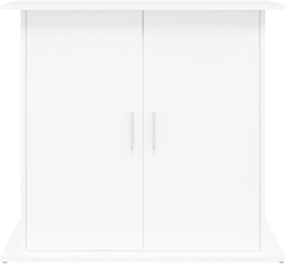 Modern White Aquarium Stand 81x36x73cm with 4 Doors & Hidden Storage