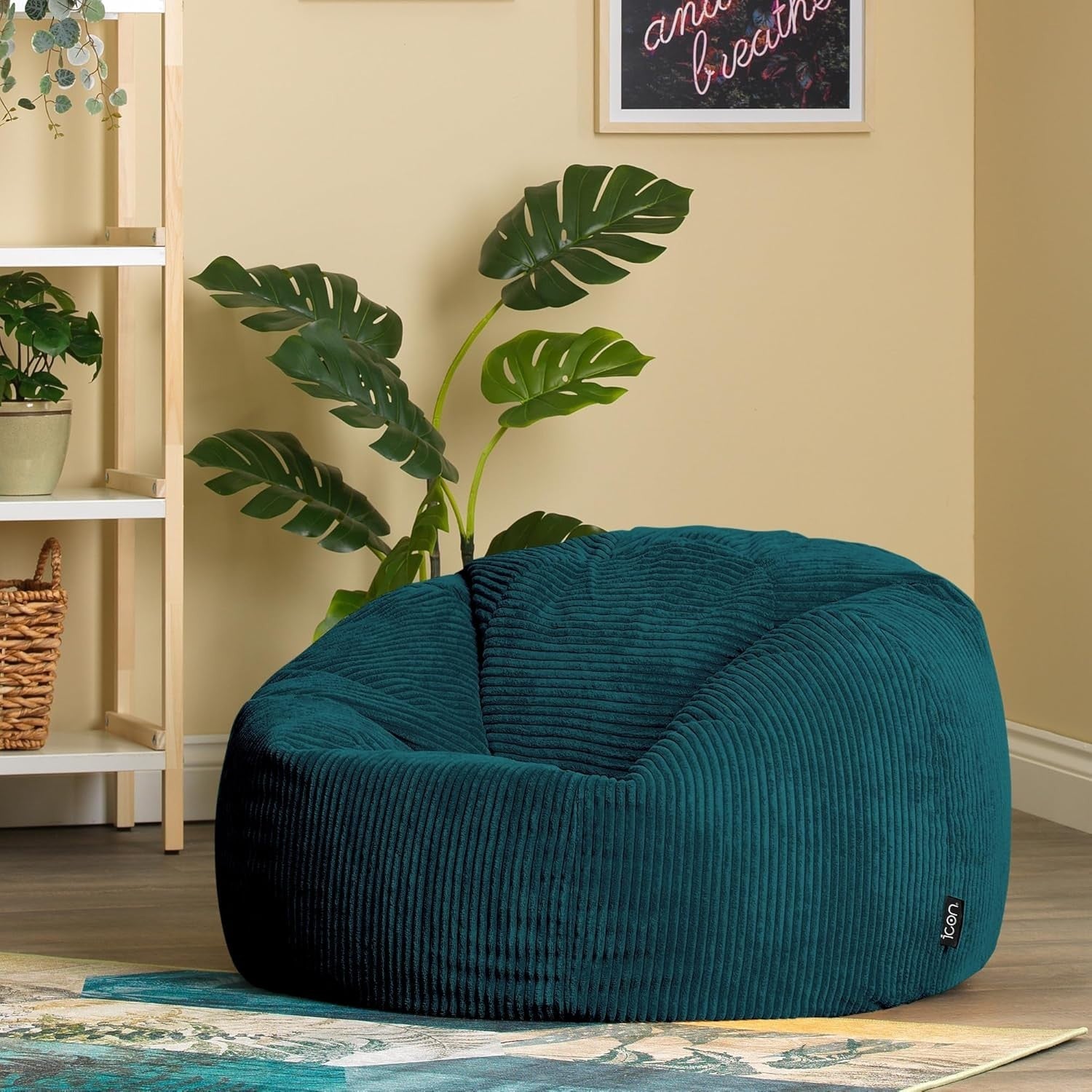 Large Corduroy Bean Bag Chairs Set of 2 – Comfy Lounge Seating