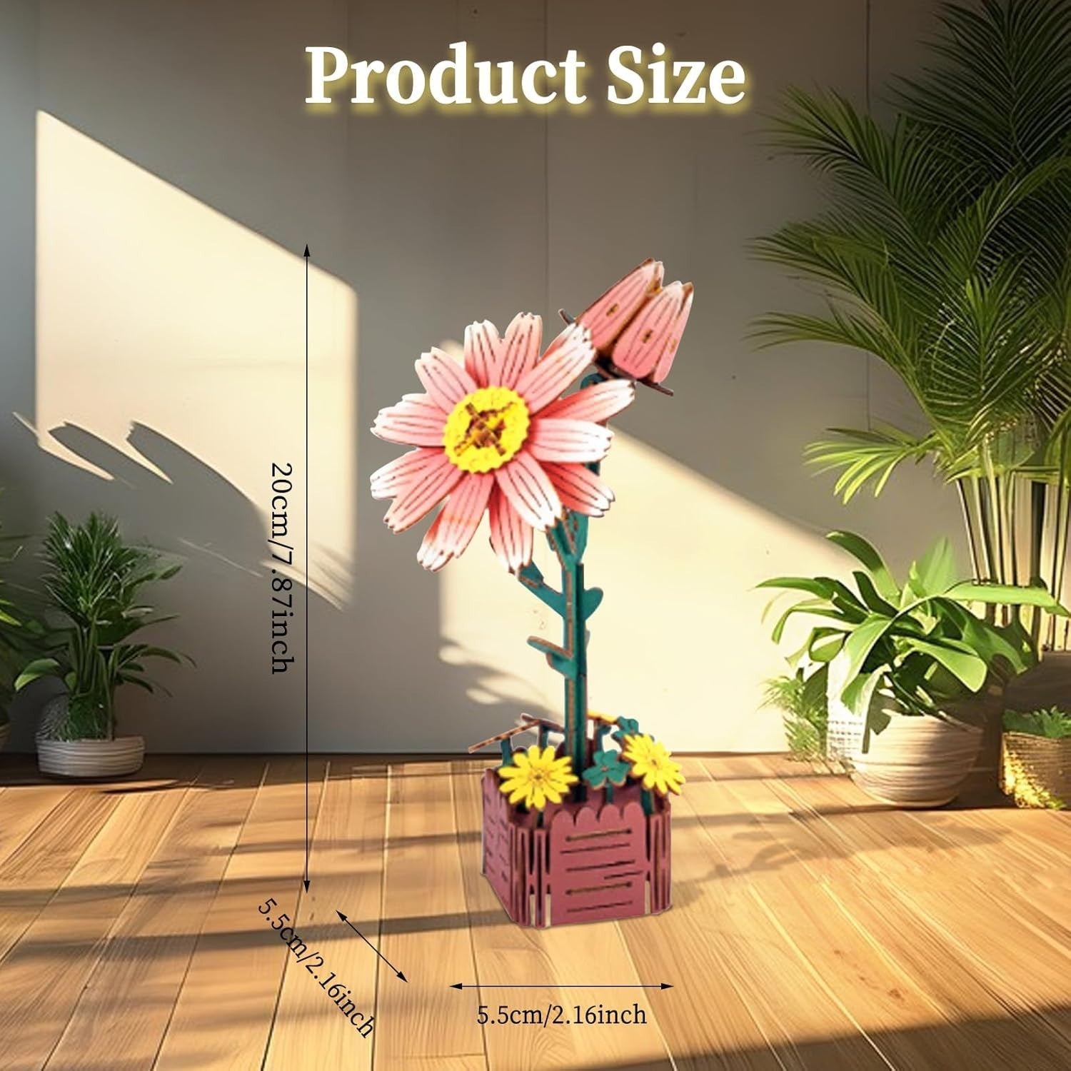 3D Wooden Flower Puzzle Kit – DIY Artificial Bouquet, Home Decor Gift