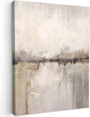 Abstract Beige Canvas Wall Art 30x40cm Framed Modern Decor