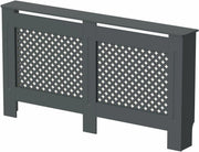 Modern Anthracite Radiator Cover Diamond Cross Pattern MDF Cabinet Large
