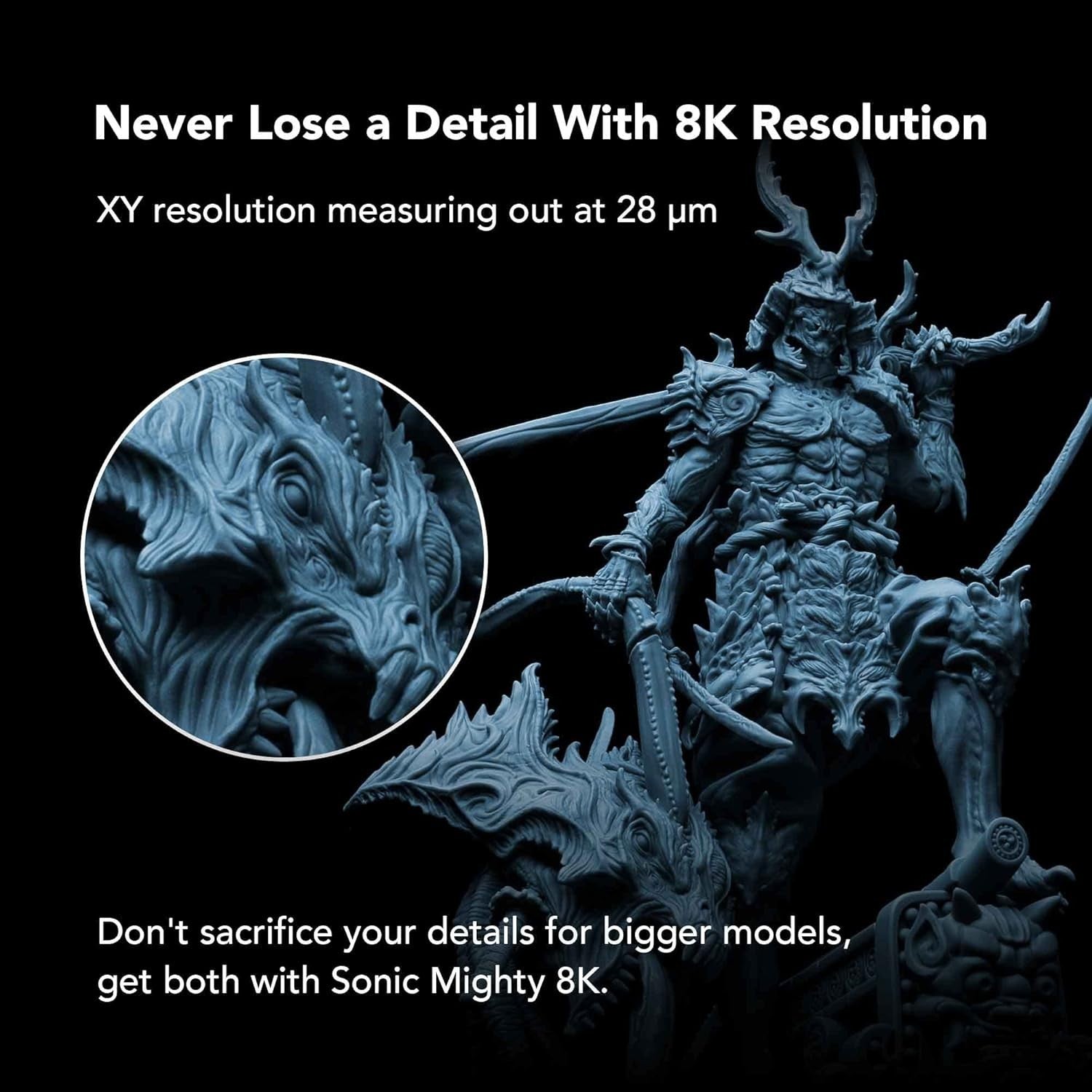 8K Resin 3D Printer Mono LCD Large Build Volume Ultra Detail