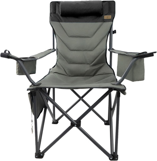 Heavy Duty Folding Camping Chair 400lbs Padded Steel Frame Cup Holder BBQ