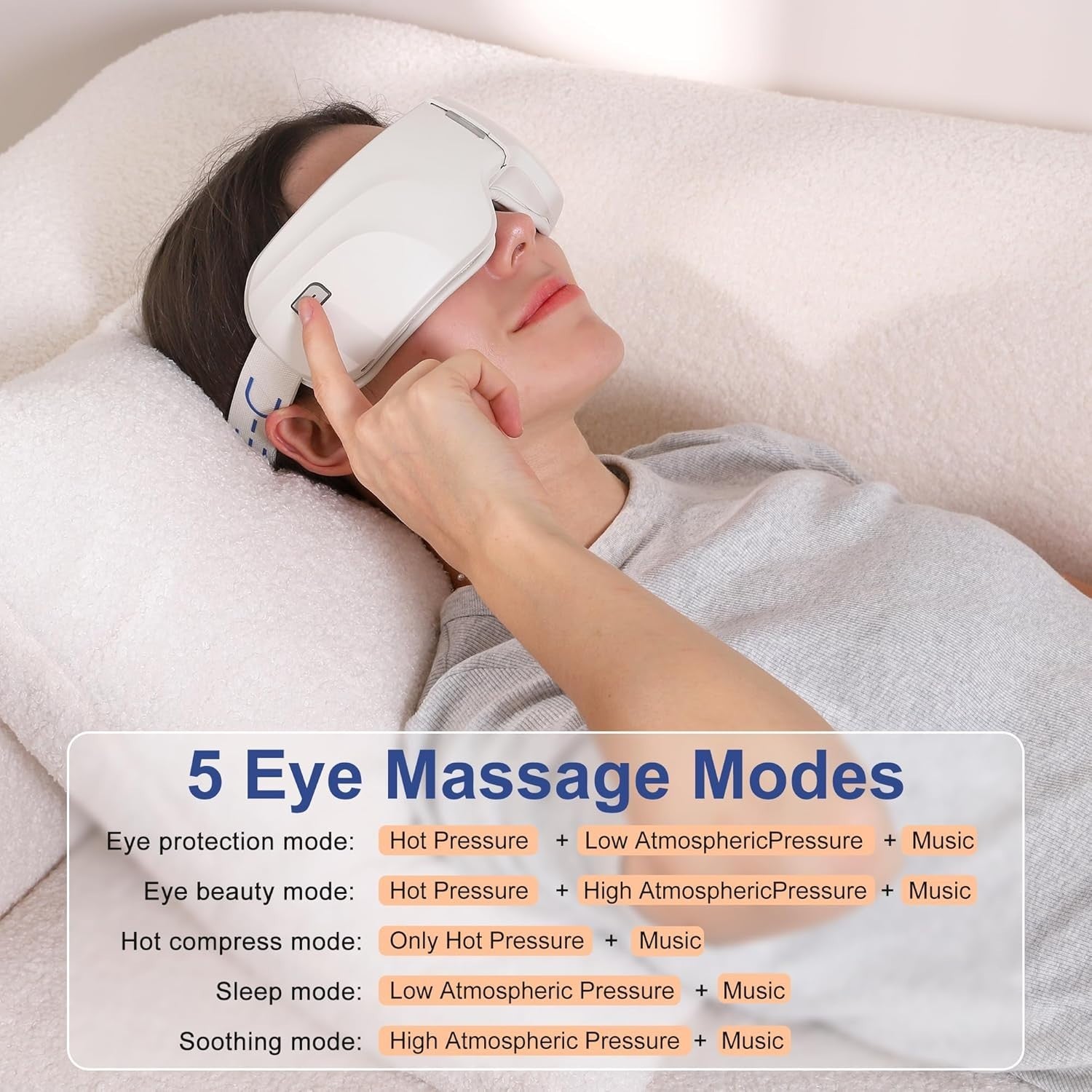 Rechargeable Heated Eye Massager Foldable Vibration