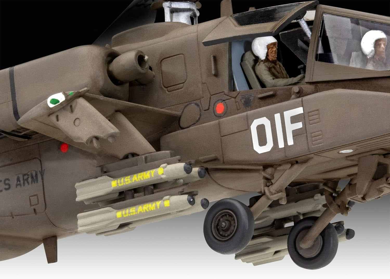 1:72 AH-64A Apache Helicopter Model Kit Military Plastic DIY Scale Replica
