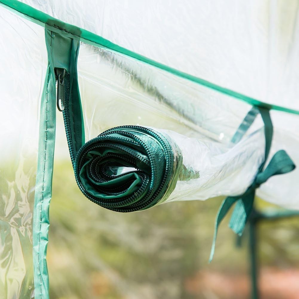 Clear PVC Greenhouse Cover with Roll-Up Door Weatherproof 150x100x50cm