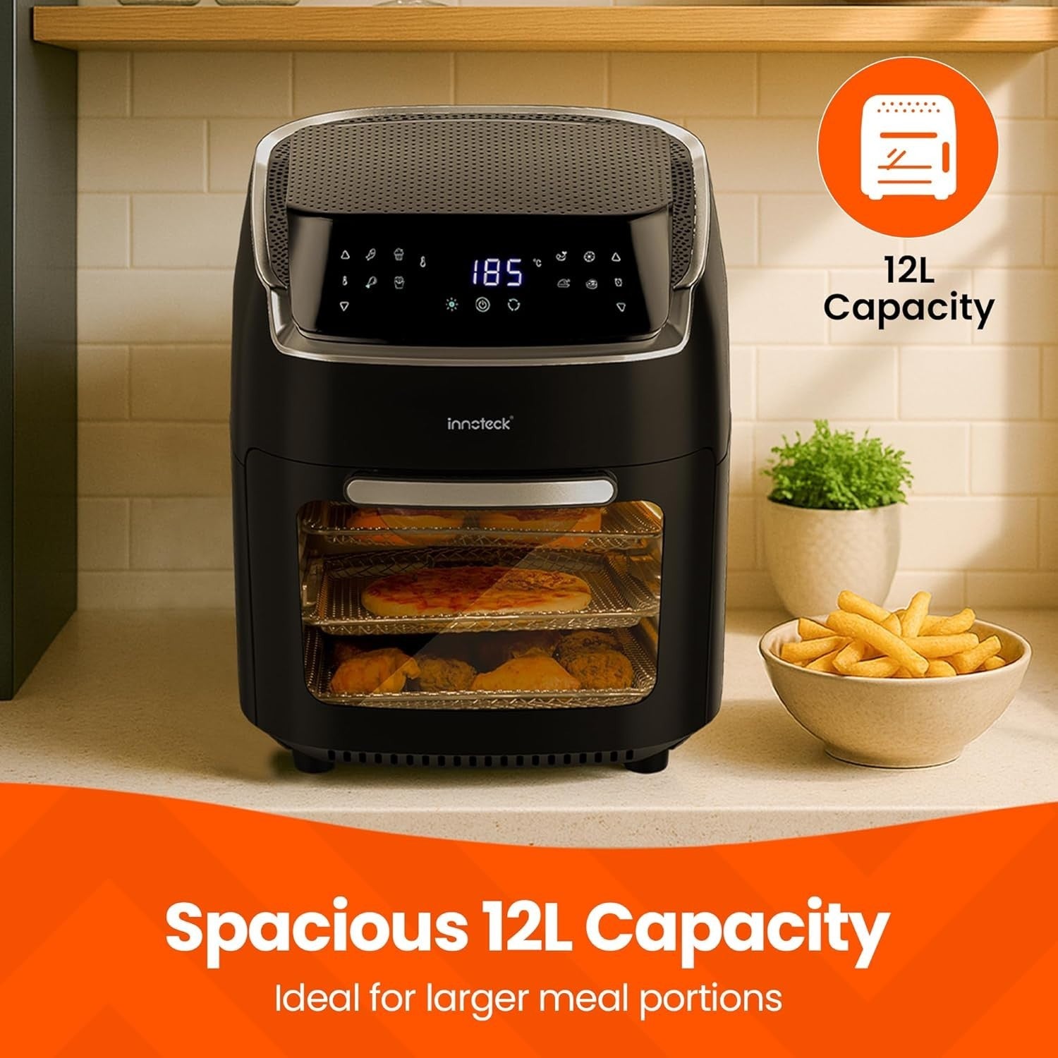 12L Digital Air Fryer Oven with Rotisserie | 8 Presets | Large Family Size