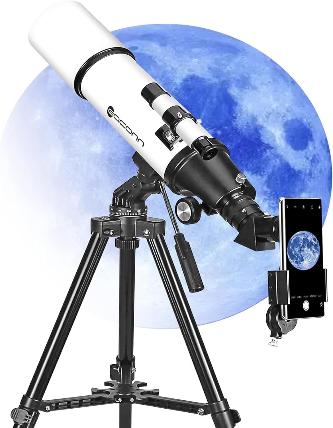 80mm Refractor Telescope for Kids, Portable Astronomy Scope with Bag