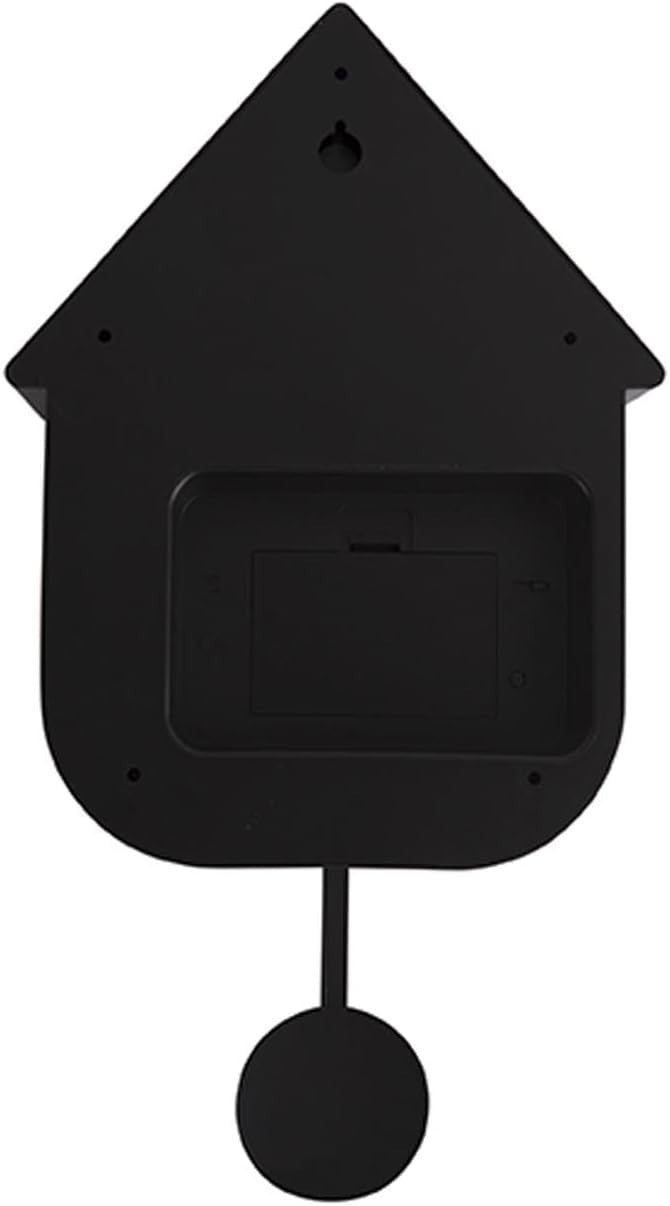 Silent Black Cuckoo Clock with Adjustable Volume & Night Silence 27.5x27.5cm
