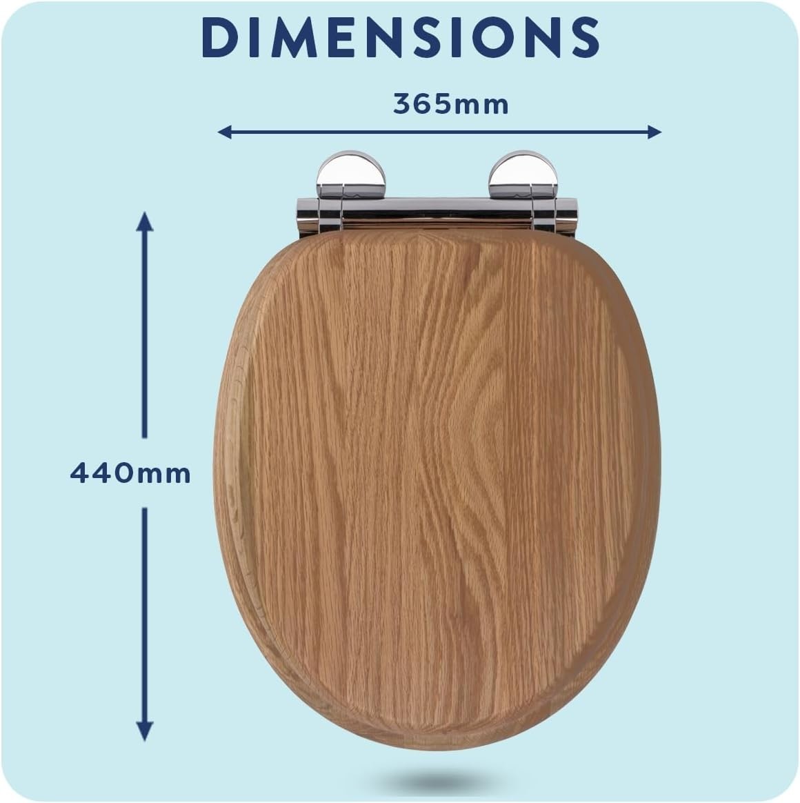 Solid Oak Toilet Seat Soft Close Quick Release Antibacterial Wooden