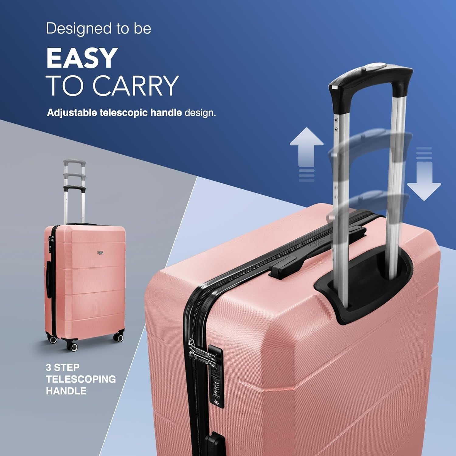 Large Checked Suitcase 28” ABS Hard Shell 4 Wheel Spinner TSA Lock