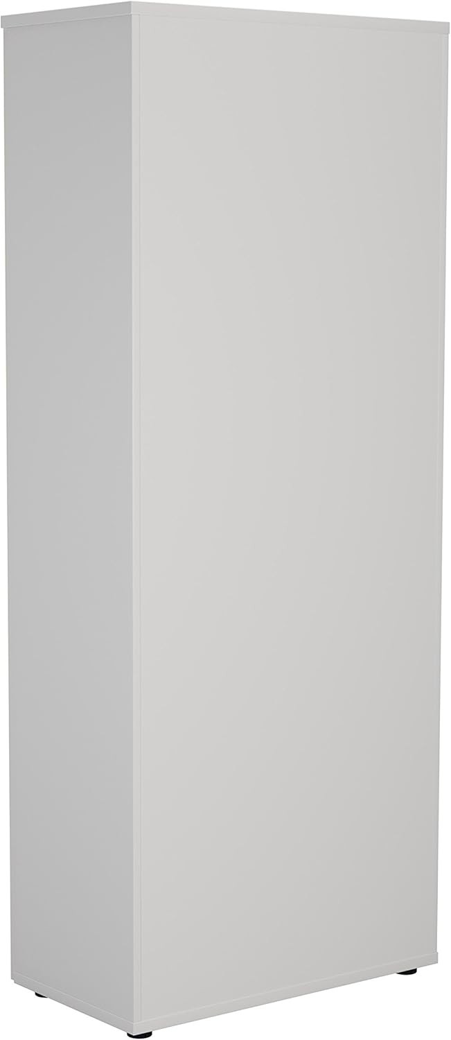 Tall White Lockable Office Cupboard 4 Shelf Storage Cabinet 200cm
