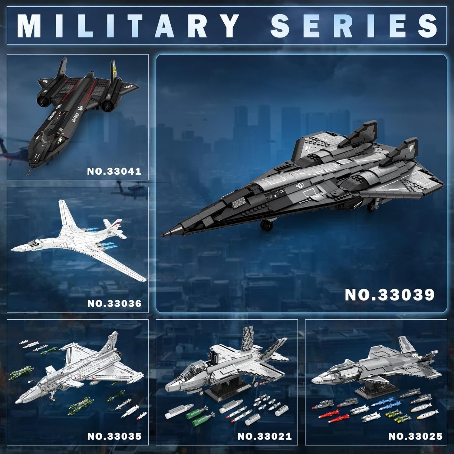 SR-72 Military Jet Building Blocks 1880Pcs Tactical Aircraft Model Toy