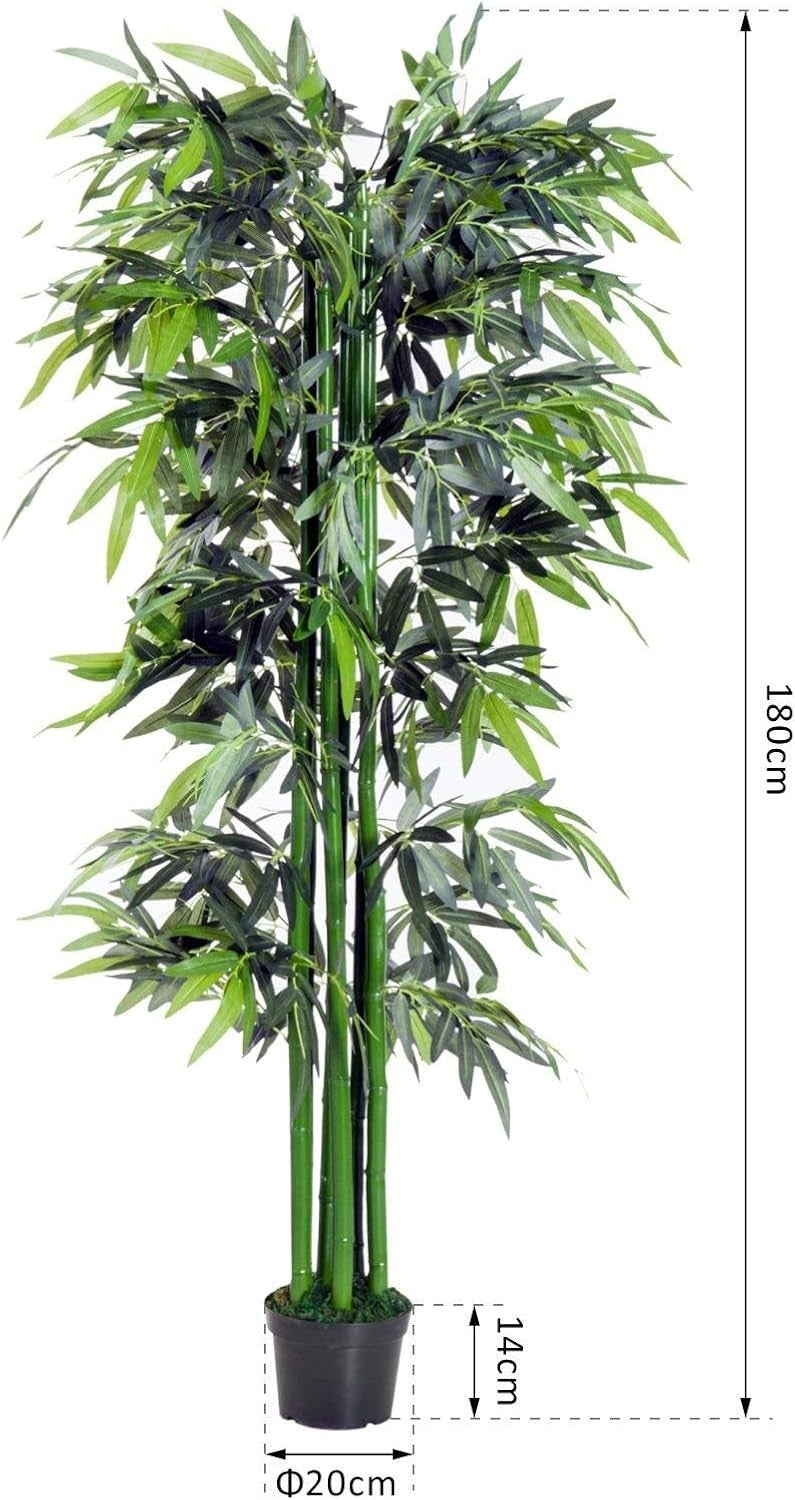 Set of 2 6FT Artificial Bamboo Trees Potted Greenery Plant Home & Garden Decor