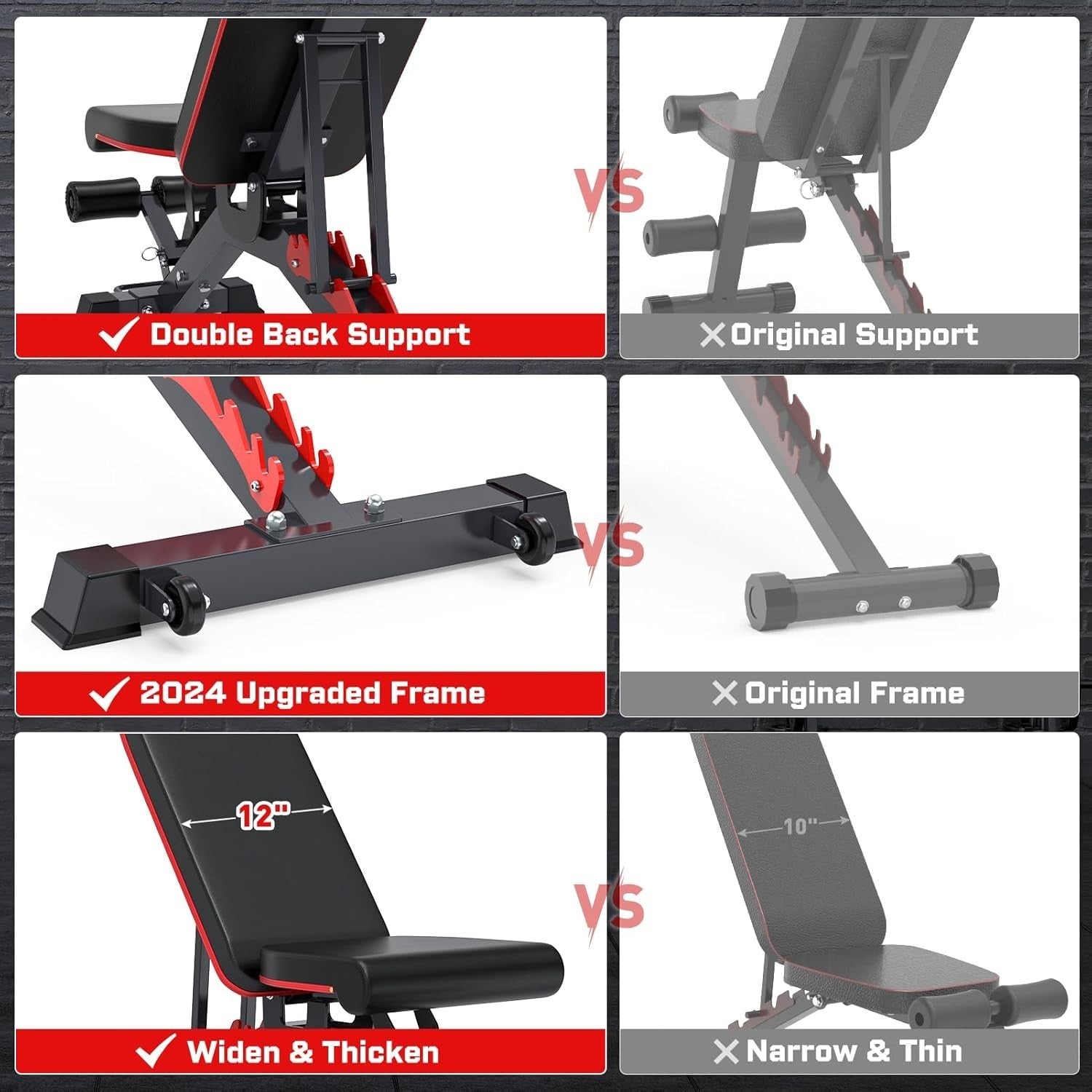 Ultra Heavy Duty Adjustable Bench 1200lb Incline Flat Decline Home Gym