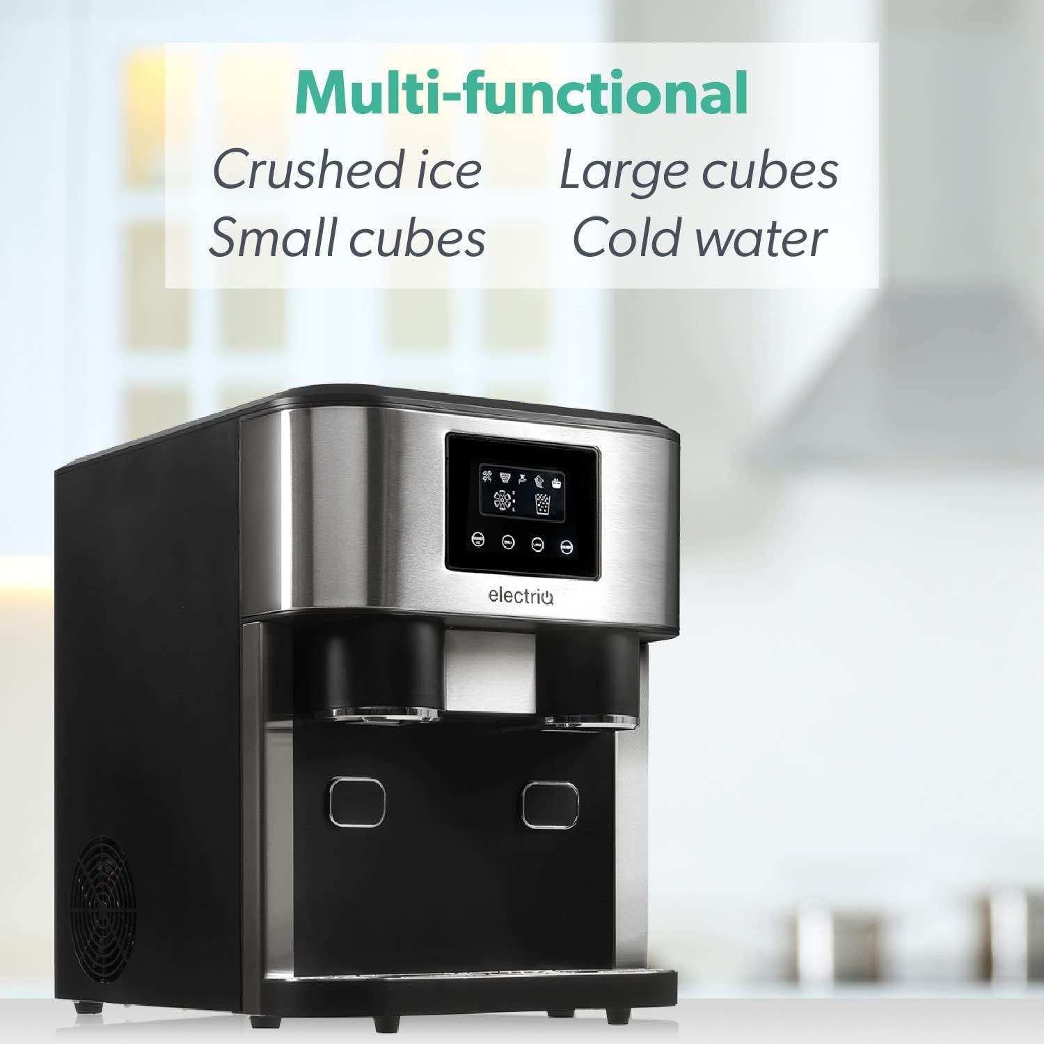 Countertop Ice Maker Ice Crusher Water Dispenser Stainless Steel