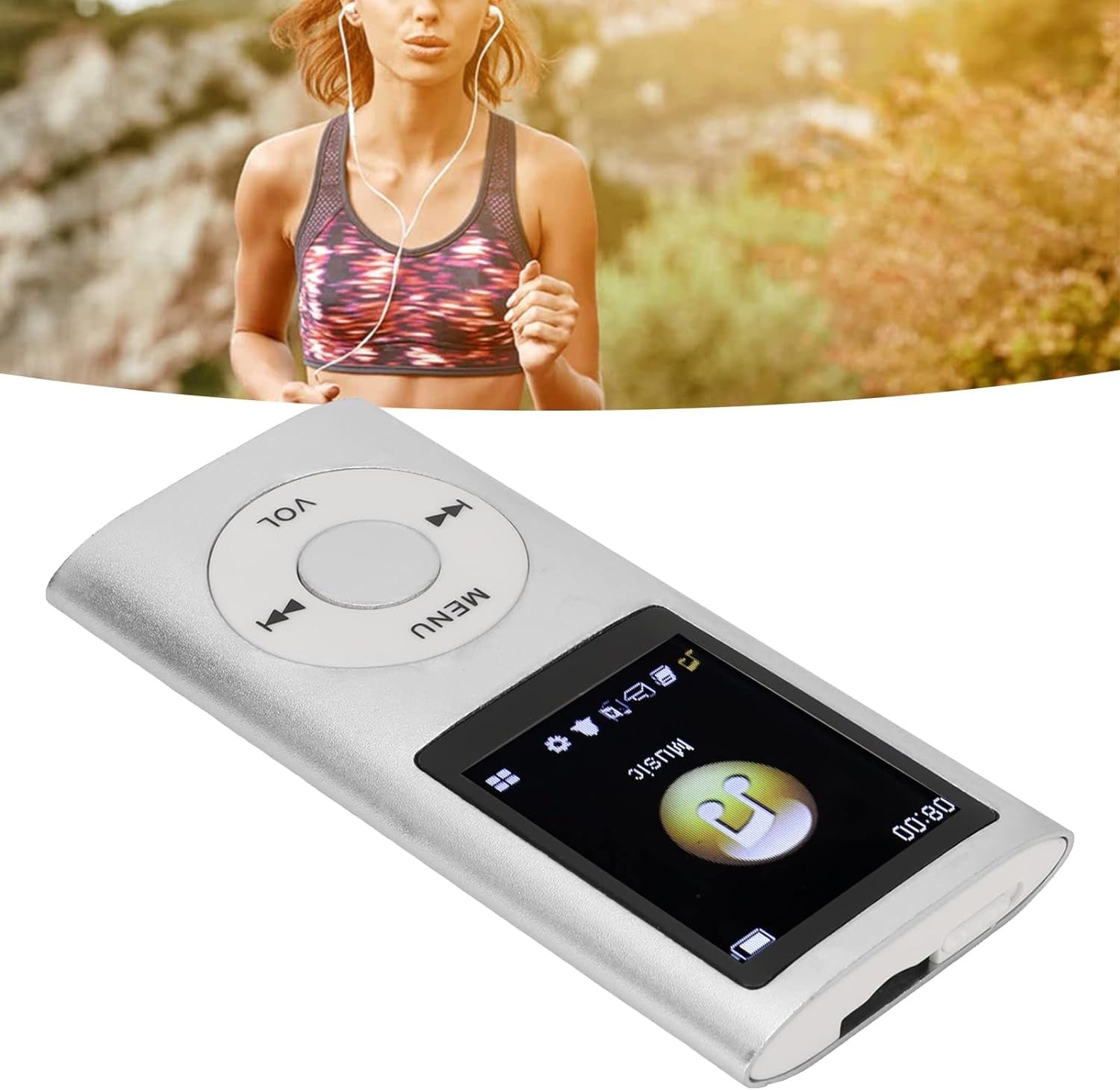 Portable Slim MP3 Player 1.8" LCD Lossless Music Player 64GB Silver