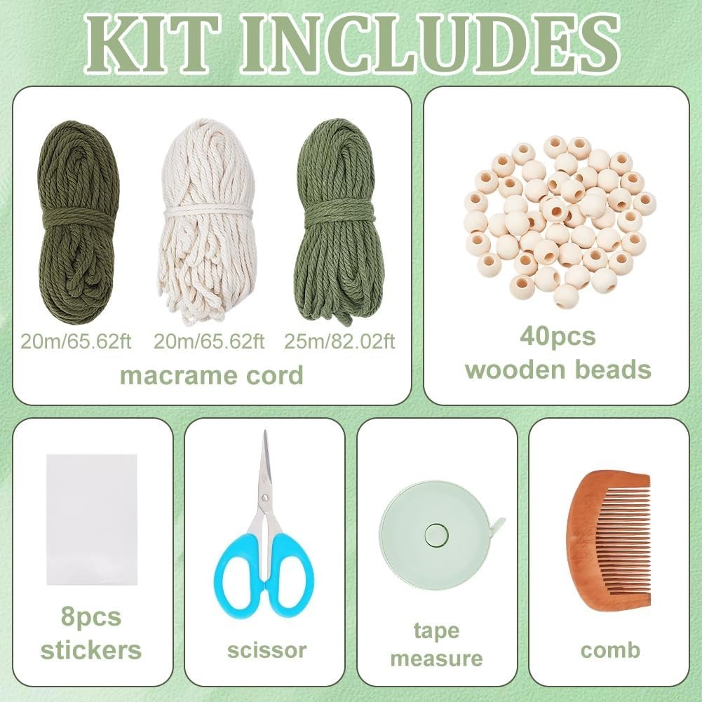 DIY Macrame Leaf Wall Hanging Kit Handmade Boho Home Decor