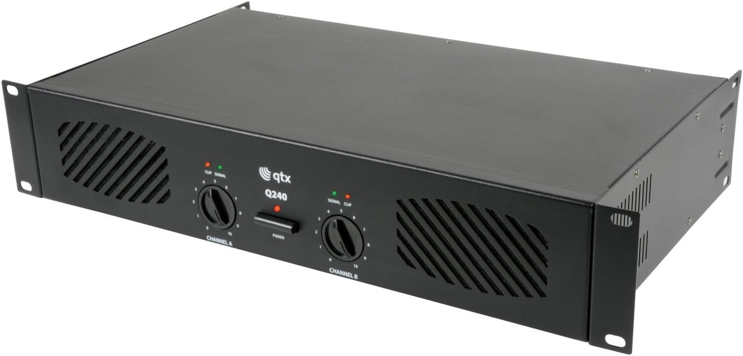 Q240 240W Stereo Power Amplifier 2U Rack-Mount Fan-Cooled DJ Stage