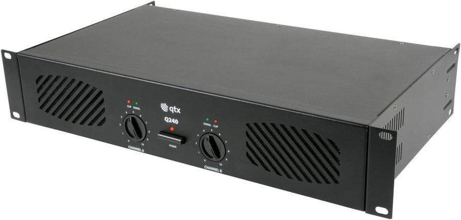 Q240 240W Stereo Power Amplifier 2U Rack-Mount Fan-Cooled DJ Stage
