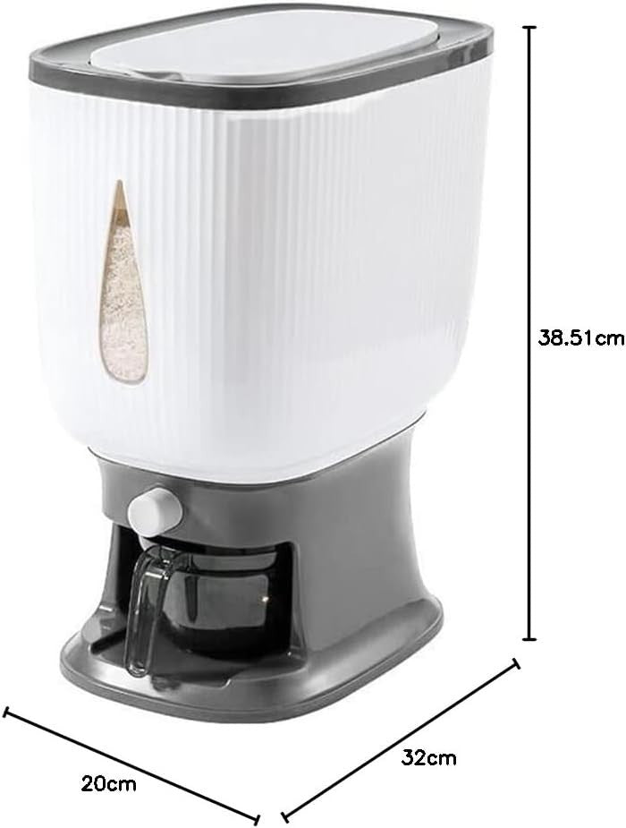 10KG Automatic Rice Dispenser Smart Grain Storage Container with Cup