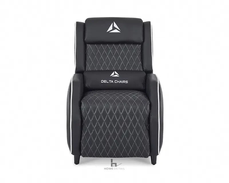 Black Gaming Recliner Armchair Faux Leather Chair w/ Footrest & Lumbar Support