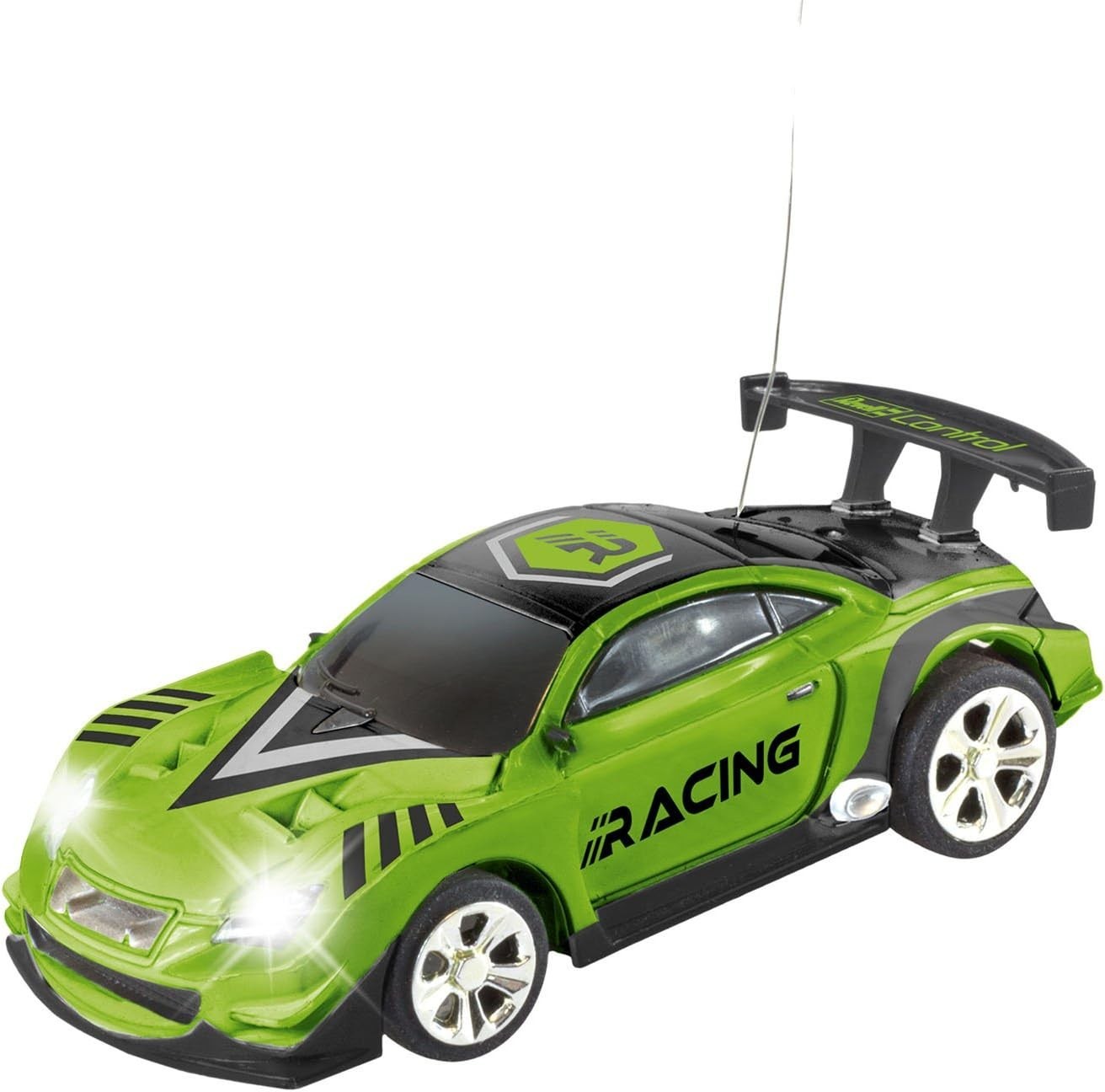 Mini RC Racing Car in Can – 40MHz Remote Control Toy with Cones, Green 8cm