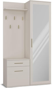 Modern Cashmere Hallway Wardrobe with Hooks, Drawers & Shoe Storage, 180cm