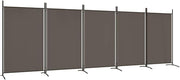 5 Panel Folding Room Divider Anthracite Privacy Screen 433x180cm Fabric