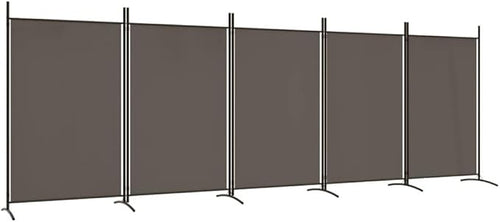 5 Panel Folding Room Divider Anthracite Privacy Screen 433x180cm Fabric
